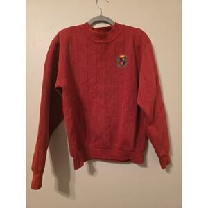 Vintage Jansport Mock Neck Sweatshirt Made in USA Red Crest Logo 90s Size M